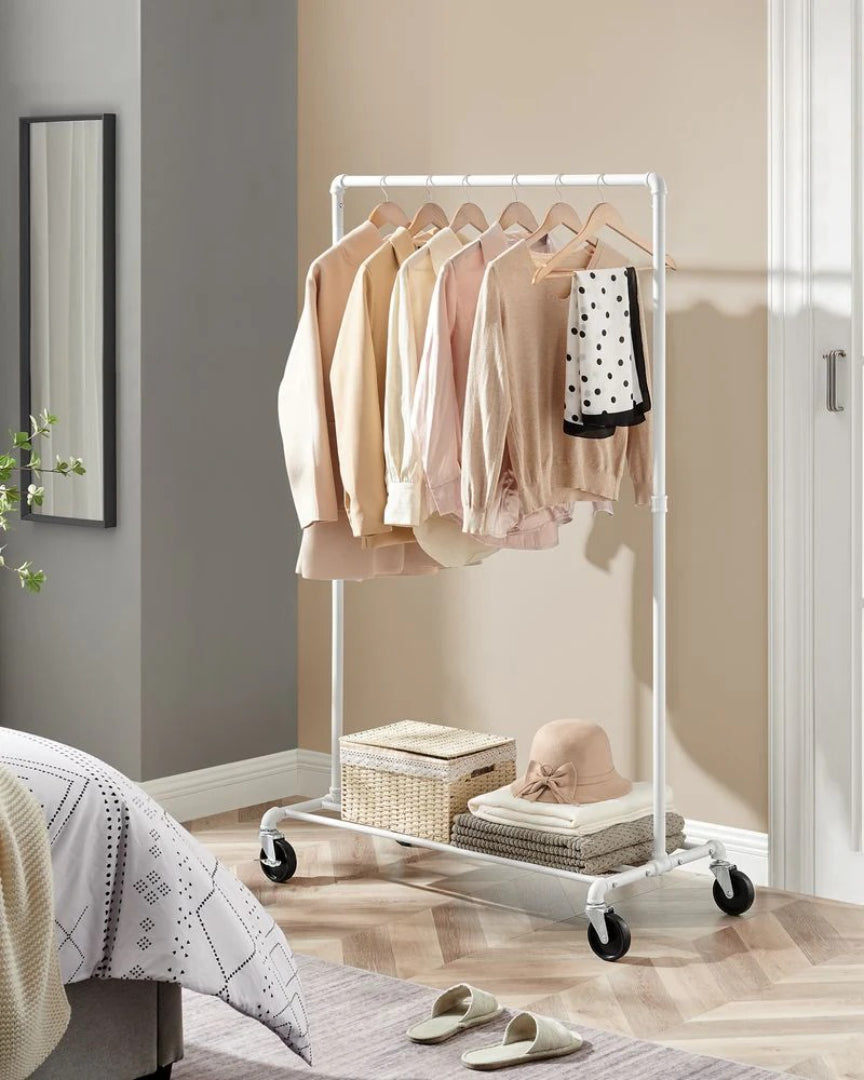 Clothes Rack Heavy Duty Rolling Garment Rack With Shelf 39.4in – product view 10 | Ridgefield Furniture