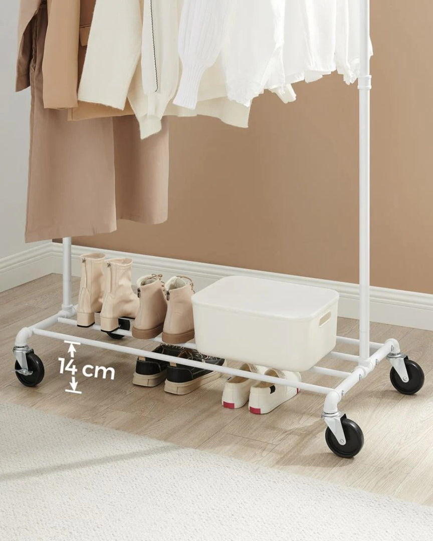 Clothes Rack Heavy Duty Rolling Garment Rack With Shelf 39.4in – product view 12 | Ridgefield Furniture