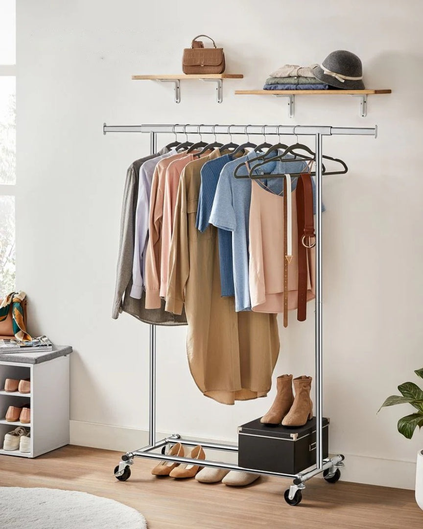 Clothes Rack With Extendable Rail Rolling Garment Rack 36.2-52in – product view 10 | Ridgefield Furniture