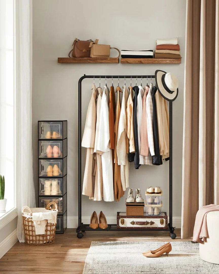 Clothes Rack With Wheels Metal Garment Rack 35.8in Wide – product view 9 | Ridgefield Furniture
