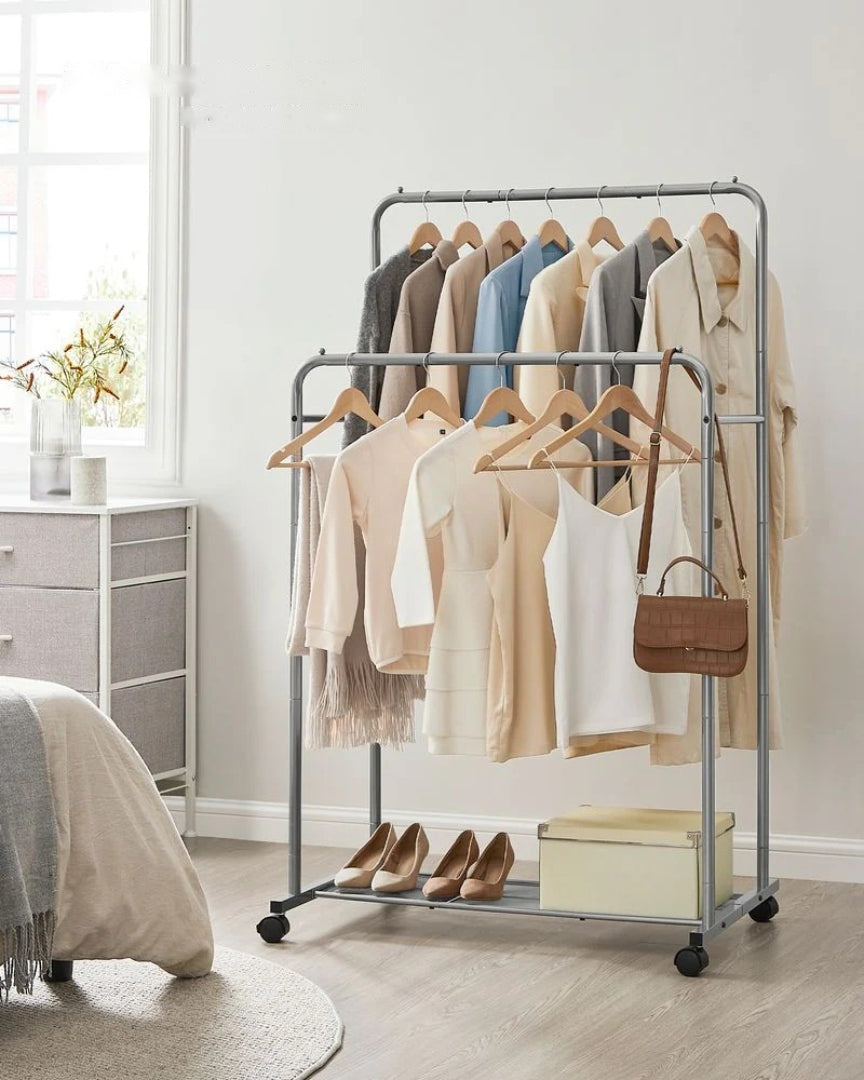 Clothes Rack With Wheels Metal Garment Rack 35.8in Wide – product view 21 | Ridgefield Furniture