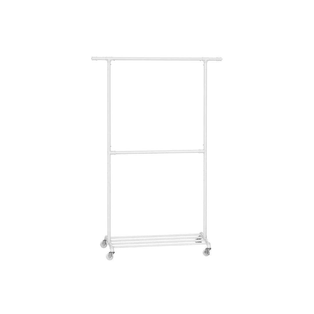 Clothing Rack Double Rod Rolling Garment Rack Heavy Duty – product view 2 | Ridgefield Furniture