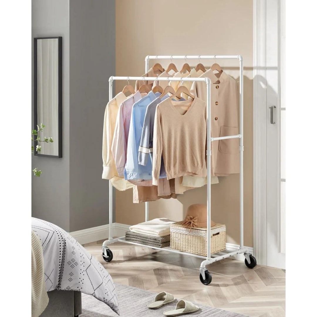 Clothing Rack With Shelf Heavy Duty Rolling Garment Rack 39.4in – product view 5 | Ridgefield Furniture