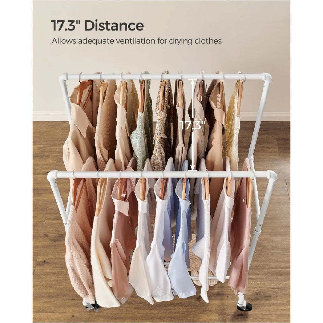 Clothing Rack With Shelf Heavy Duty Rolling Garment Rack 39.4in – product view 6 | Ridgefield Furniture