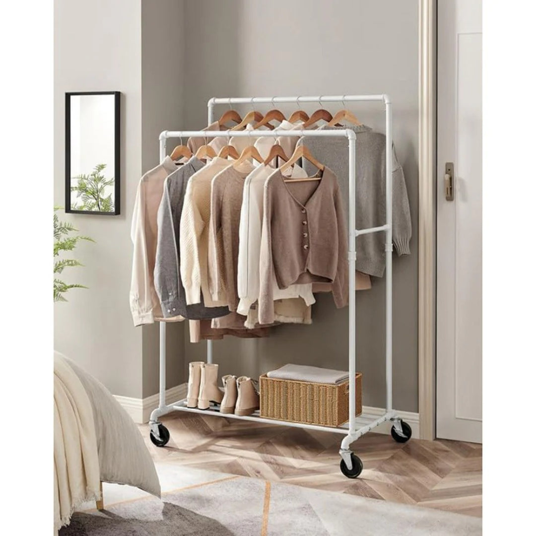 Clothing Rack With Shelf Heavy Duty Rolling Garment Rack 39.4in – product view 8 | Ridgefield Furniture