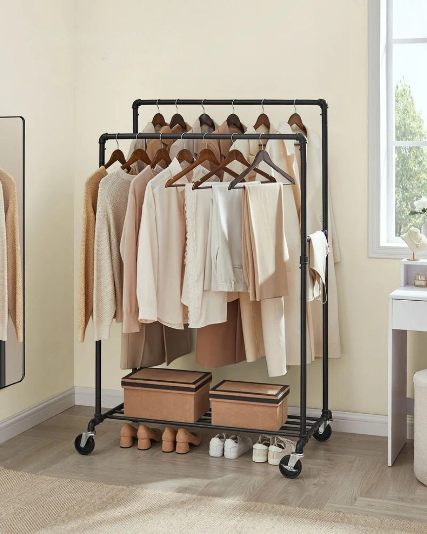 Clothing Rack With Shelf Heavy Duty Rolling Garment Rack 39.4in – product view 10 | Ridgefield Furniture