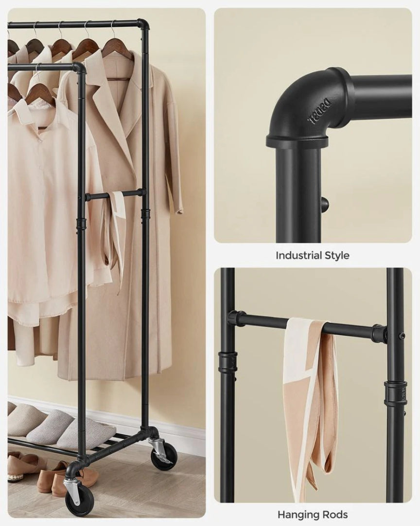 Clothing Rack With Shelf Heavy Duty Rolling Garment Rack 39.4in – product view 11 | Ridgefield Furniture