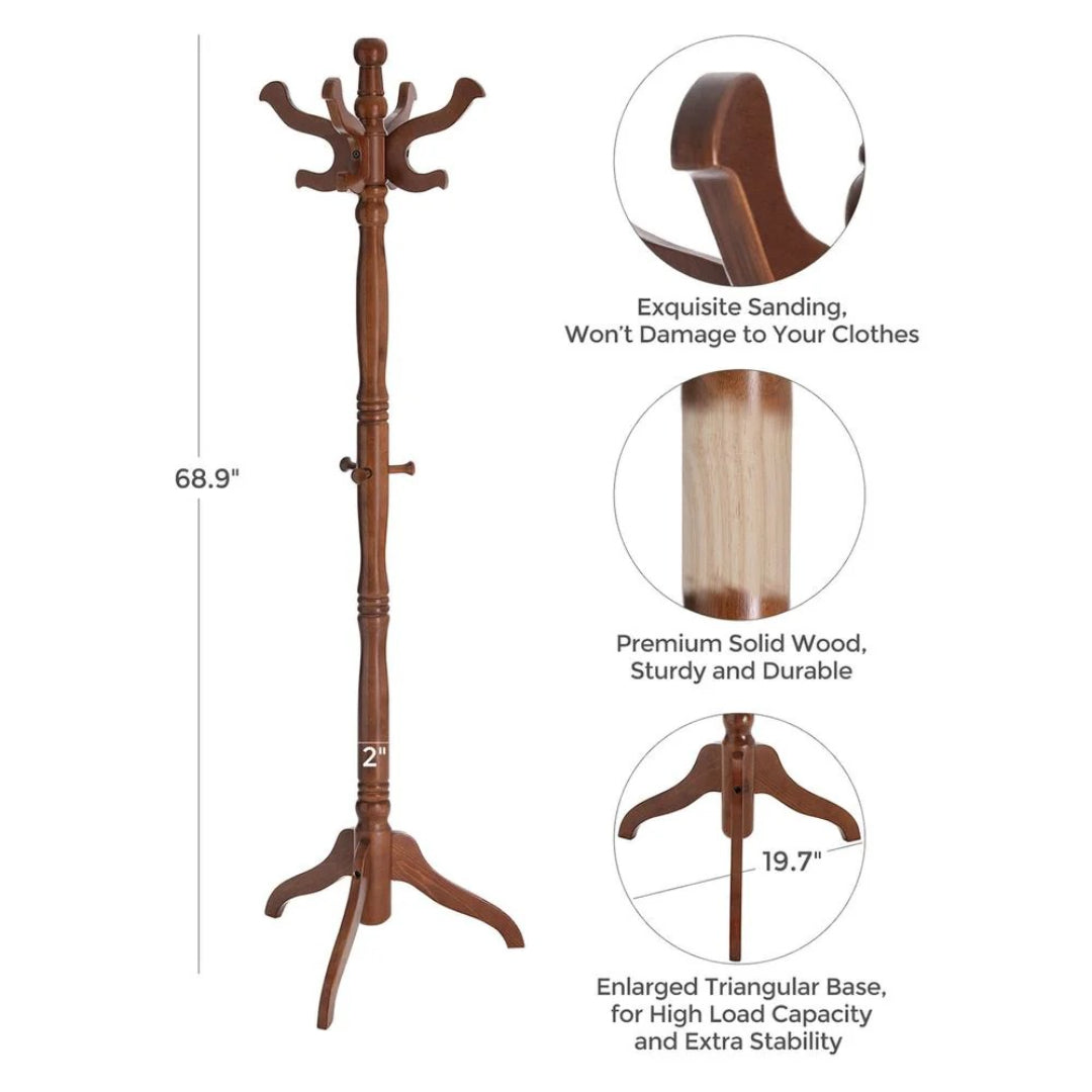 Freestanding Coat Rack With 11 Hooks – product view 9 | Ridgefield Furniture