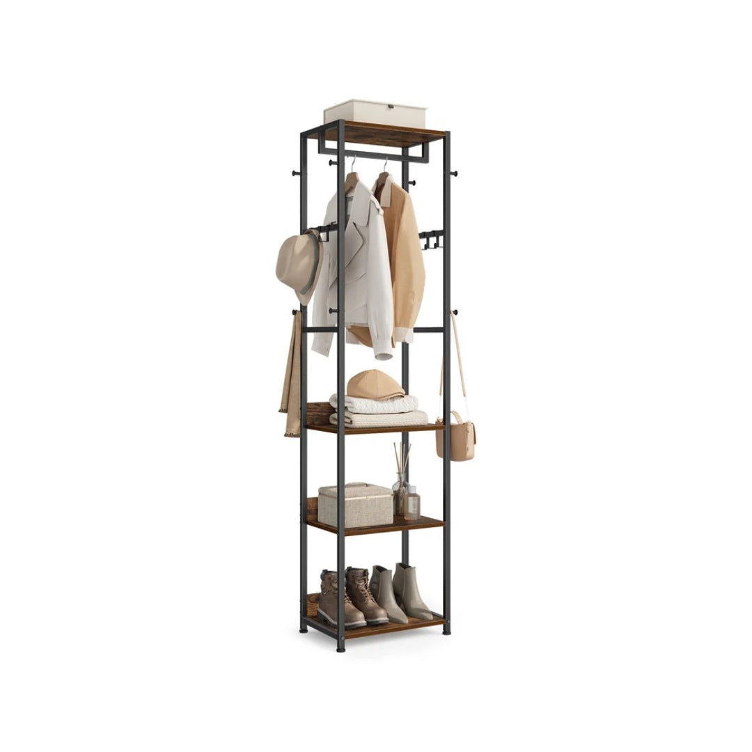 Hall Tree Coat Rack With Shelves – product view 2 | Ridgefield Furniture
