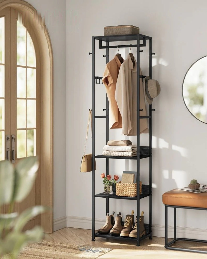 Hall Tree Coat Rack With Shelves – product view 3 | Ridgefield Furniture