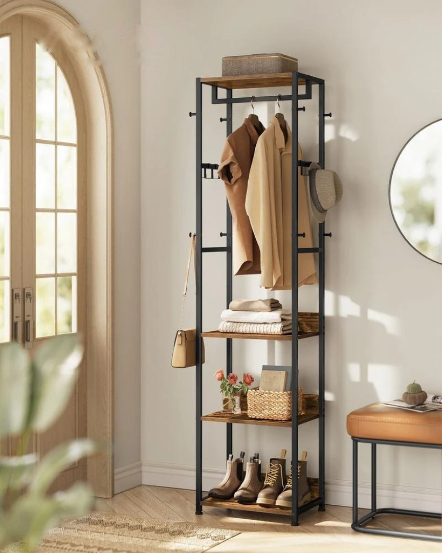 Hall Tree Coat Rack With Shelves – product view 8 | Ridgefield Furniture