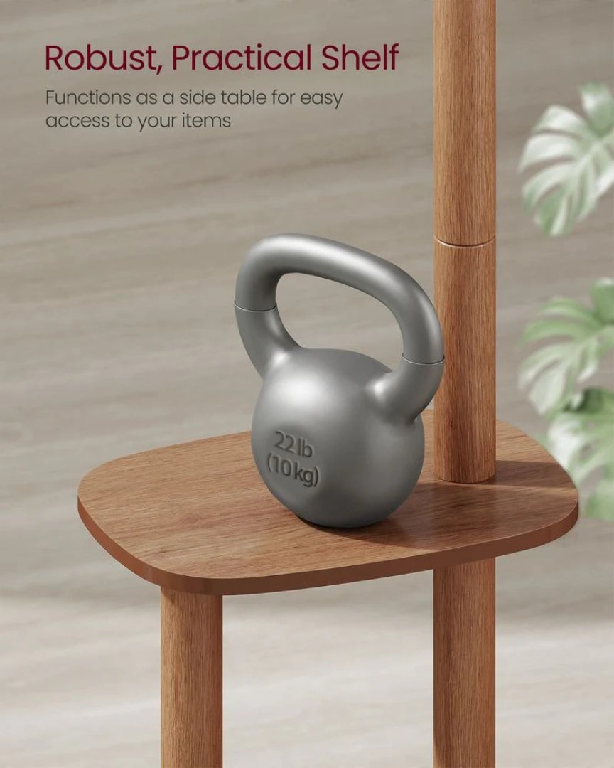 Hall Coat Rack With 8 Hooks & Storage Shelf – product view 5 | Ridgefield Furniture