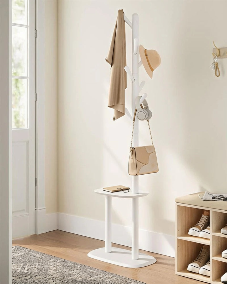 Hall Coat Rack With 8 Hooks & Storage Shelf – product view 9 | Ridgefield Furniture