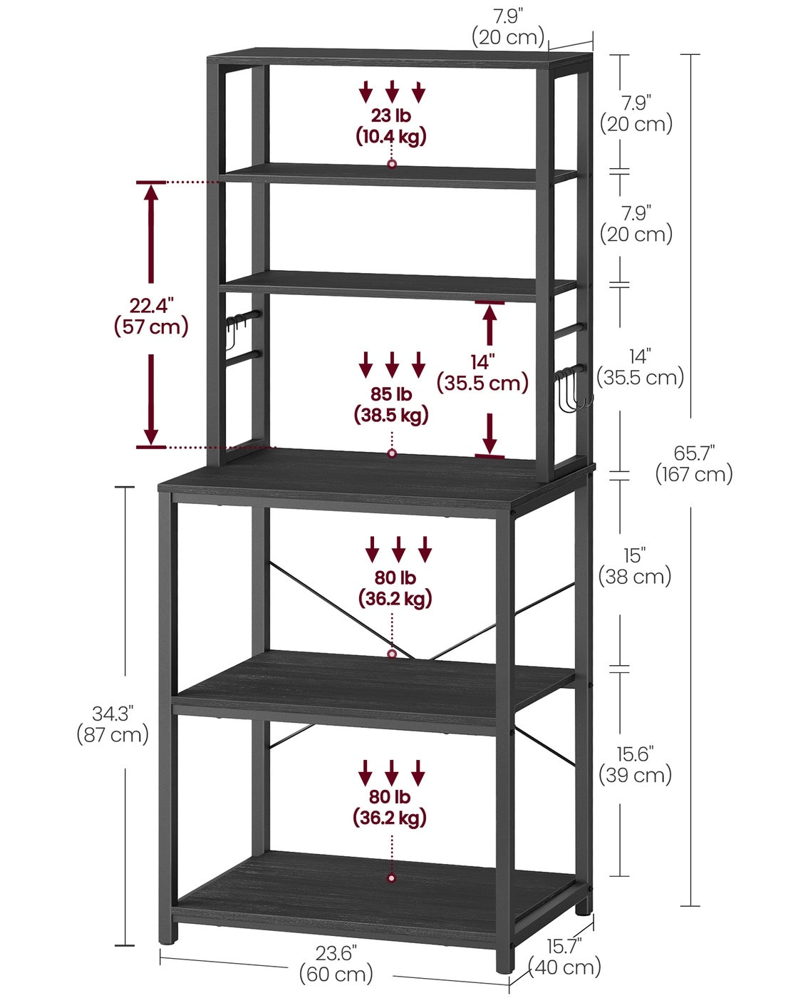 Coffee Bar Cabinet With 6 Tier Shelves And Adjustable Middle Shelf - product photo 30