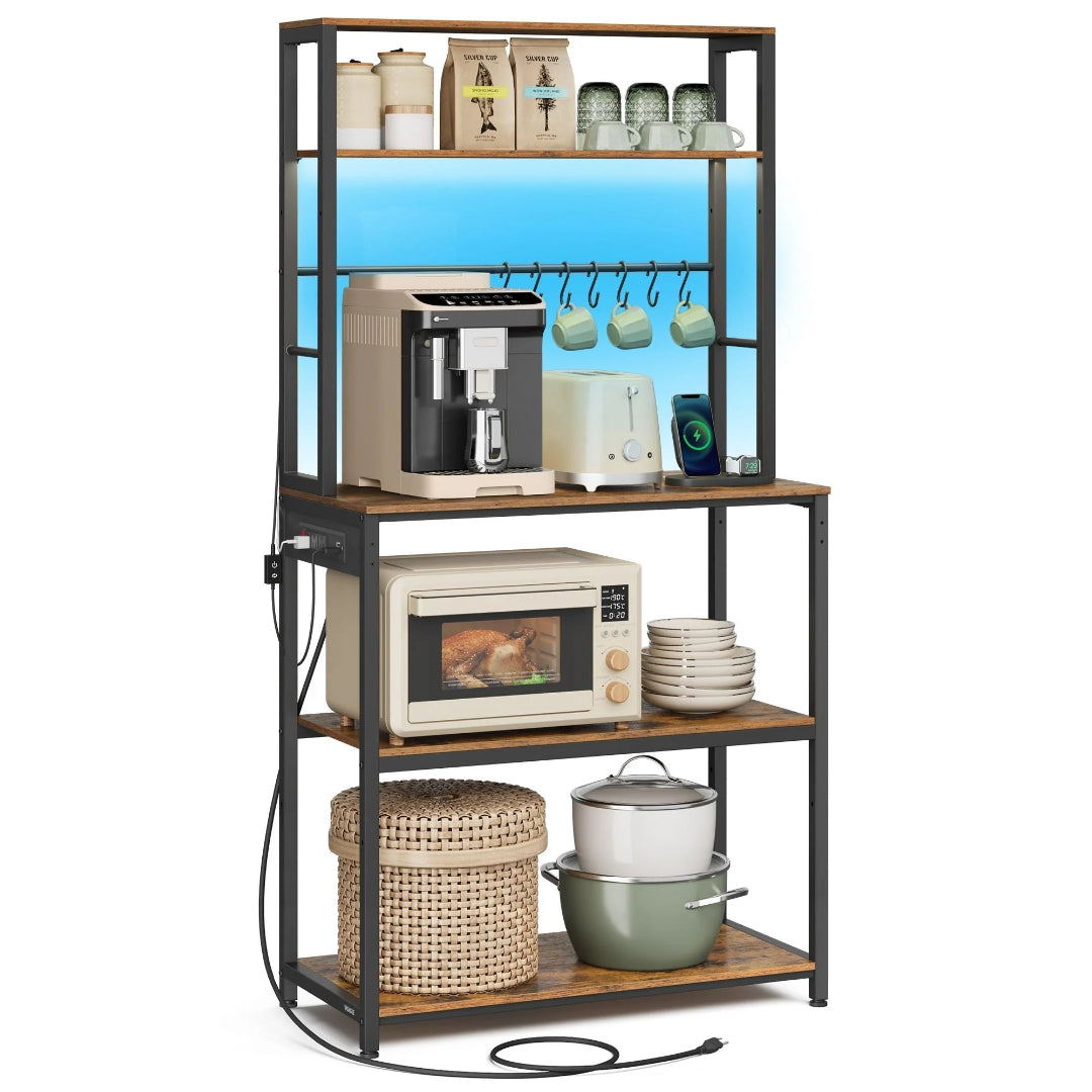 Coffee Bar Cabinet with LED Lights and Power Outlet – product view 1 | Ridgefield Furniture