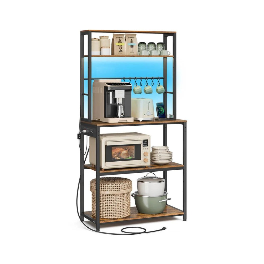 Coffee Bar Cabinet with LED Lights and Power Outlet – product view 3 | Ridgefield Furniture