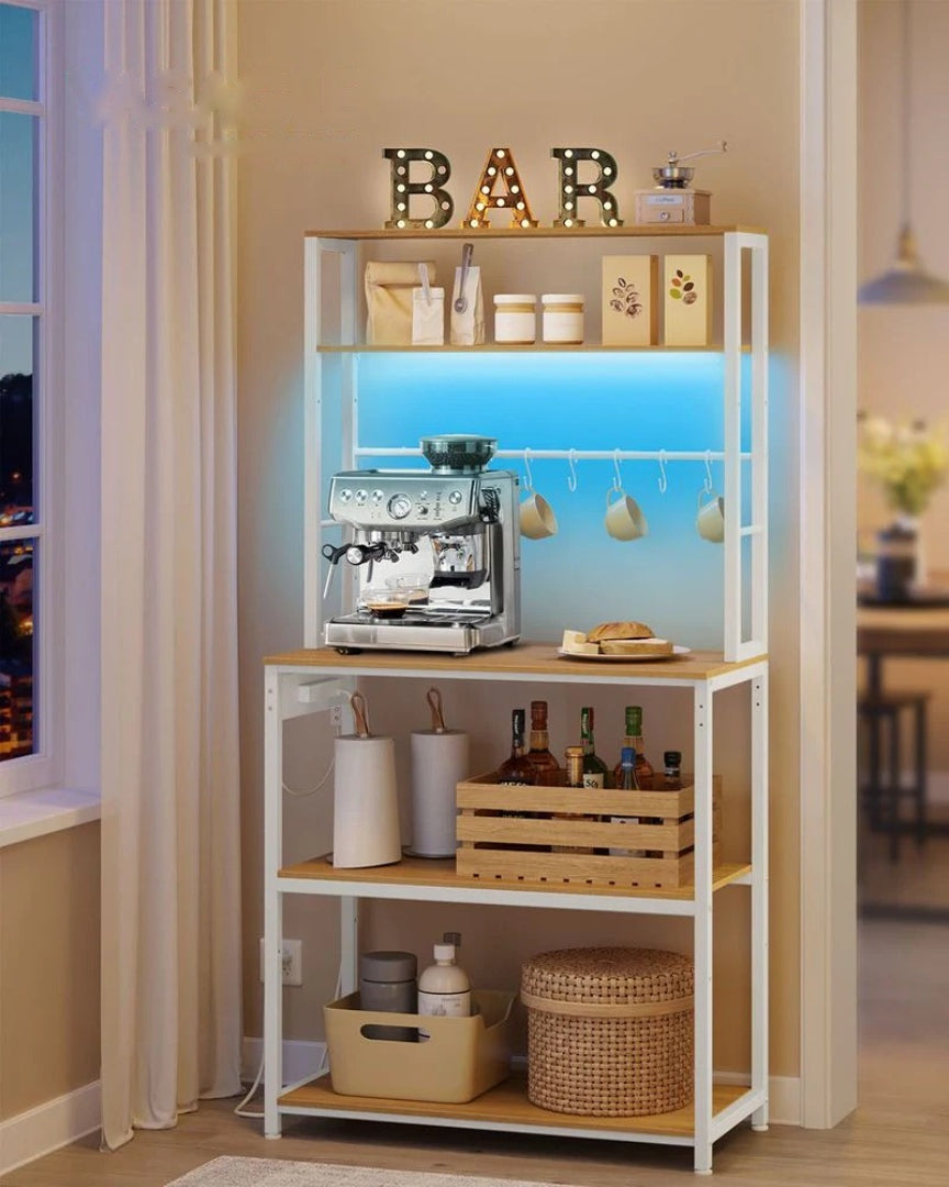 Coffee Bar Cabinet with LED Lights and Power Outlet – product view 4 | Ridgefield Furniture