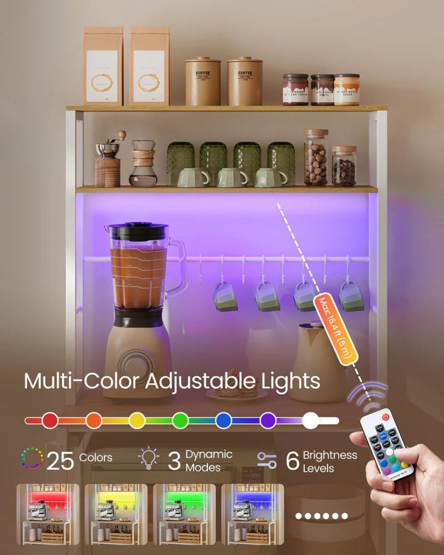 Coffee Bar Cabinet with LED Lights and Power Outlet – product view 5 | Ridgefield Furniture