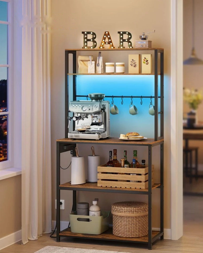 Coffee Bar Cabinet with LED Lights and Power Outlet – product view 10 | Ridgefield Furniture