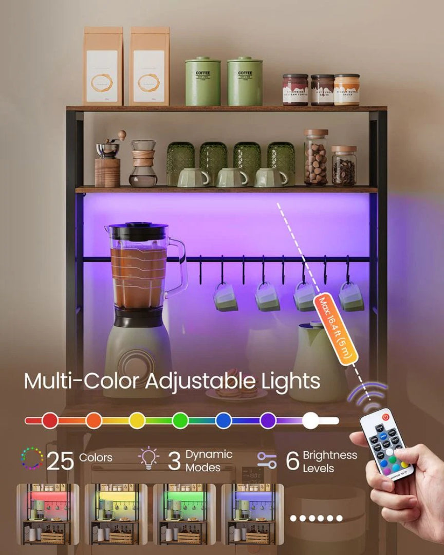 Coffee Bar Cabinet with LED Lights and Power Outlet – product view 11 | Ridgefield Furniture
