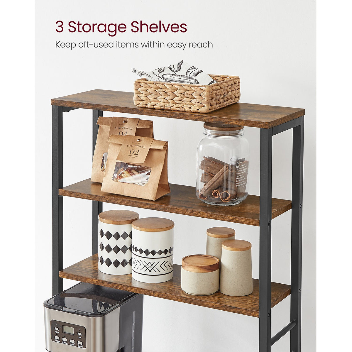 Coffee Bar With 6-Tier Shelves - product photo 05