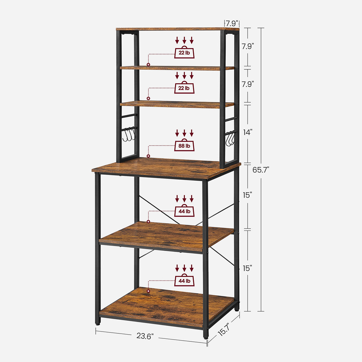 Coffee Bar With 6-Tier Shelves - product photo 07