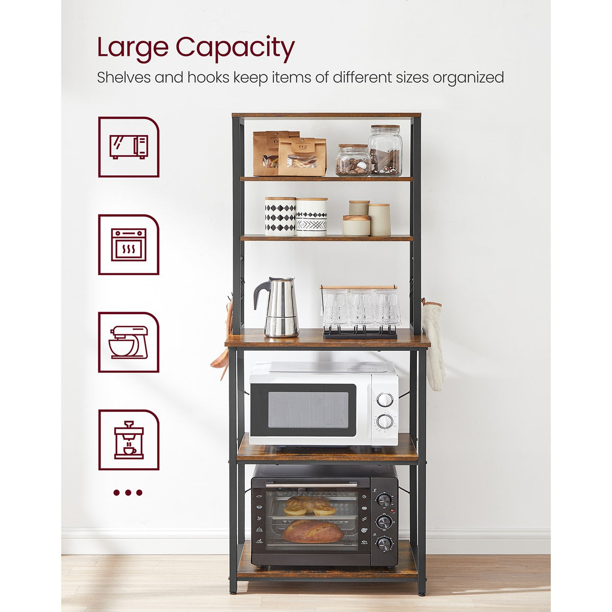 Coffee Bar With 6-Tier Shelves - product photo 20