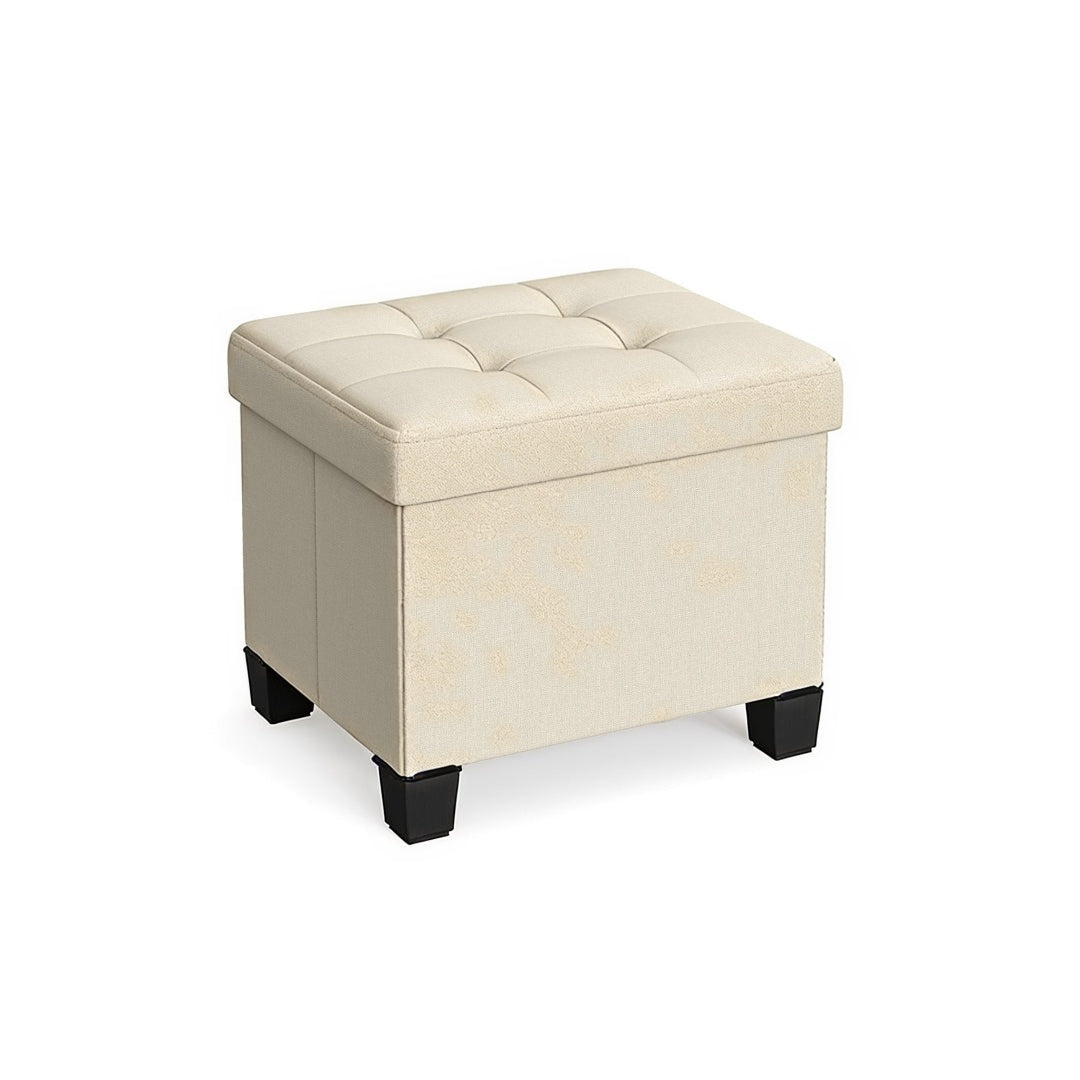Small Storage Ottoman Foot Rest With Legs & Foldable Design – product view 4 | Ridgefield Furniture
