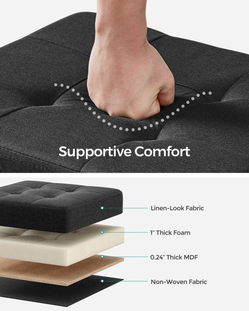 Small Storage Ottoman Foot Rest With Legs & Foldable Design – product view 6 | Ridgefield Furniture