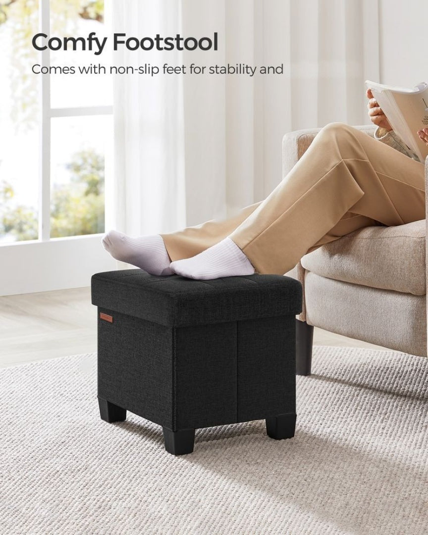 Small Storage Ottoman Foot Rest With Legs & Foldable Design – product view 7 | Ridgefield Furniture