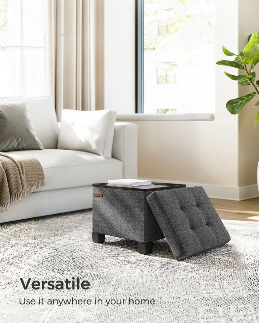 Small Storage Ottoman Foot Rest With Legs & Foldable Design – product view 10 | Ridgefield Furniture
