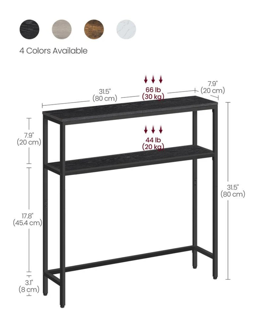 Console Table With 2 Shelves Narrow Entryway Sofa Table – product view 8 | Ridgefield Furniture