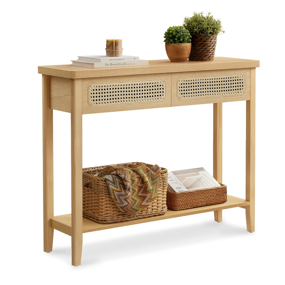 Console Table With Drawers And Shelf - product photo 01