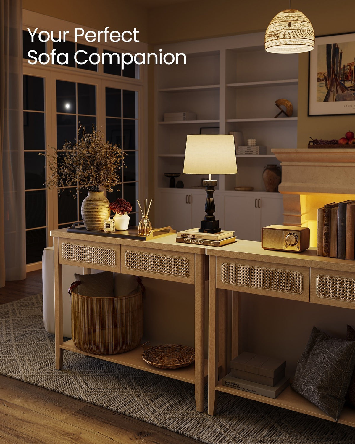 Console Table With Drawers And Shelf - product photo 03