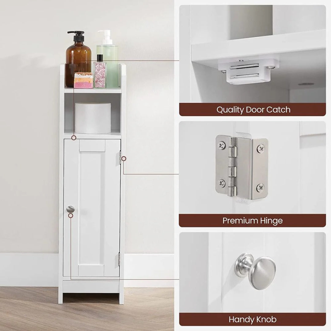Corner Bathroom Storage Cabinet Slim Floor Cabinet 31.5in High – product view 8 | Ridgefield Furniture