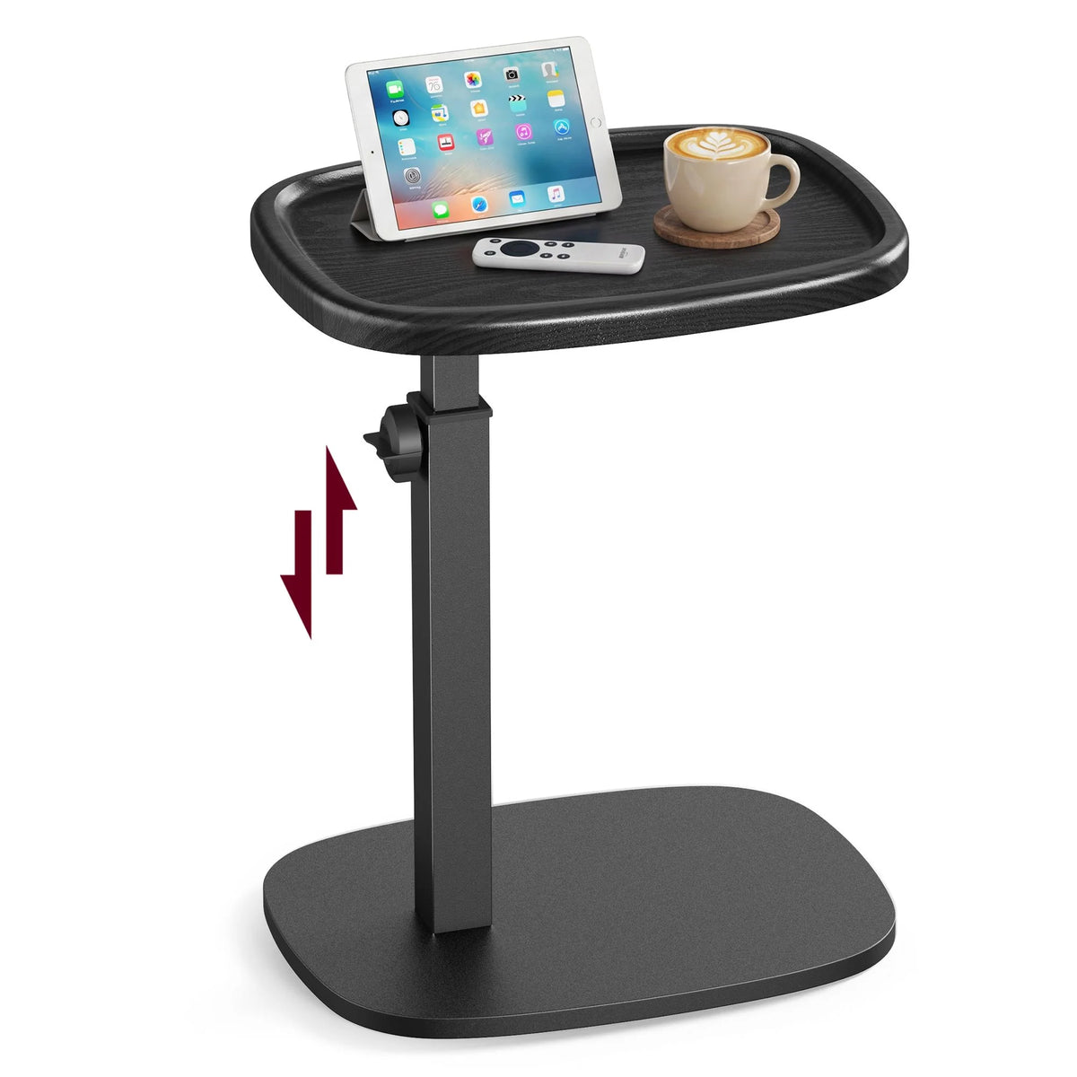 Couch Table, C-Shaped Sofa Side End Table, Bedside Table, Adjustable Height - ULET363B101