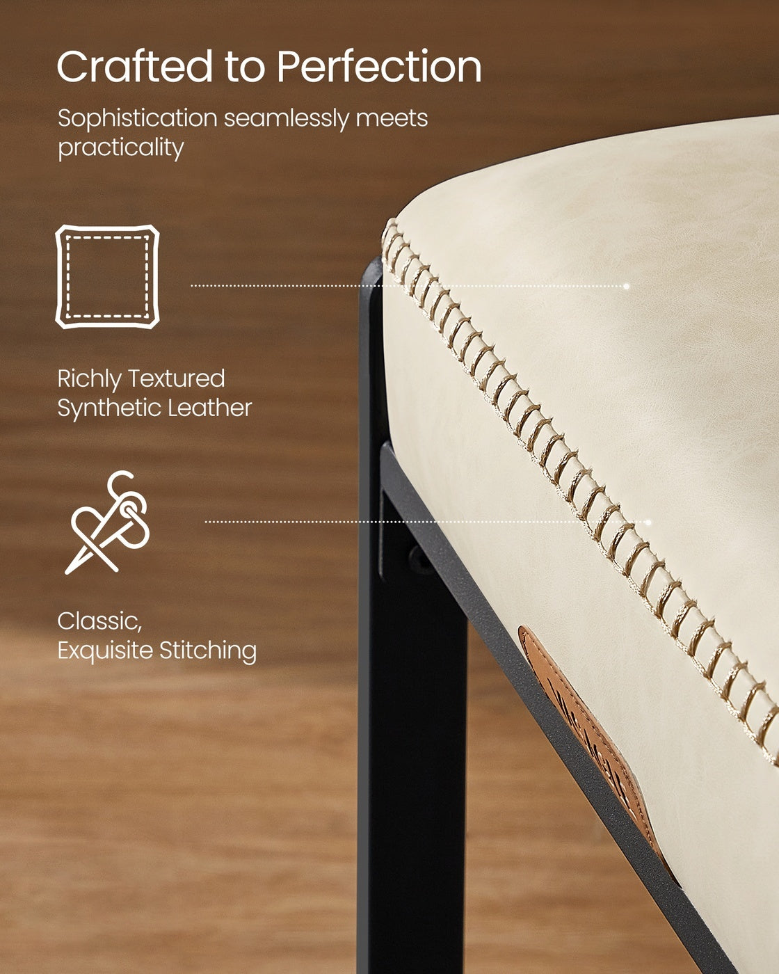 Counter Height Bar Stools Set Of 2 With 3.9 Inch Foam Cushioned Seats - product photo 72