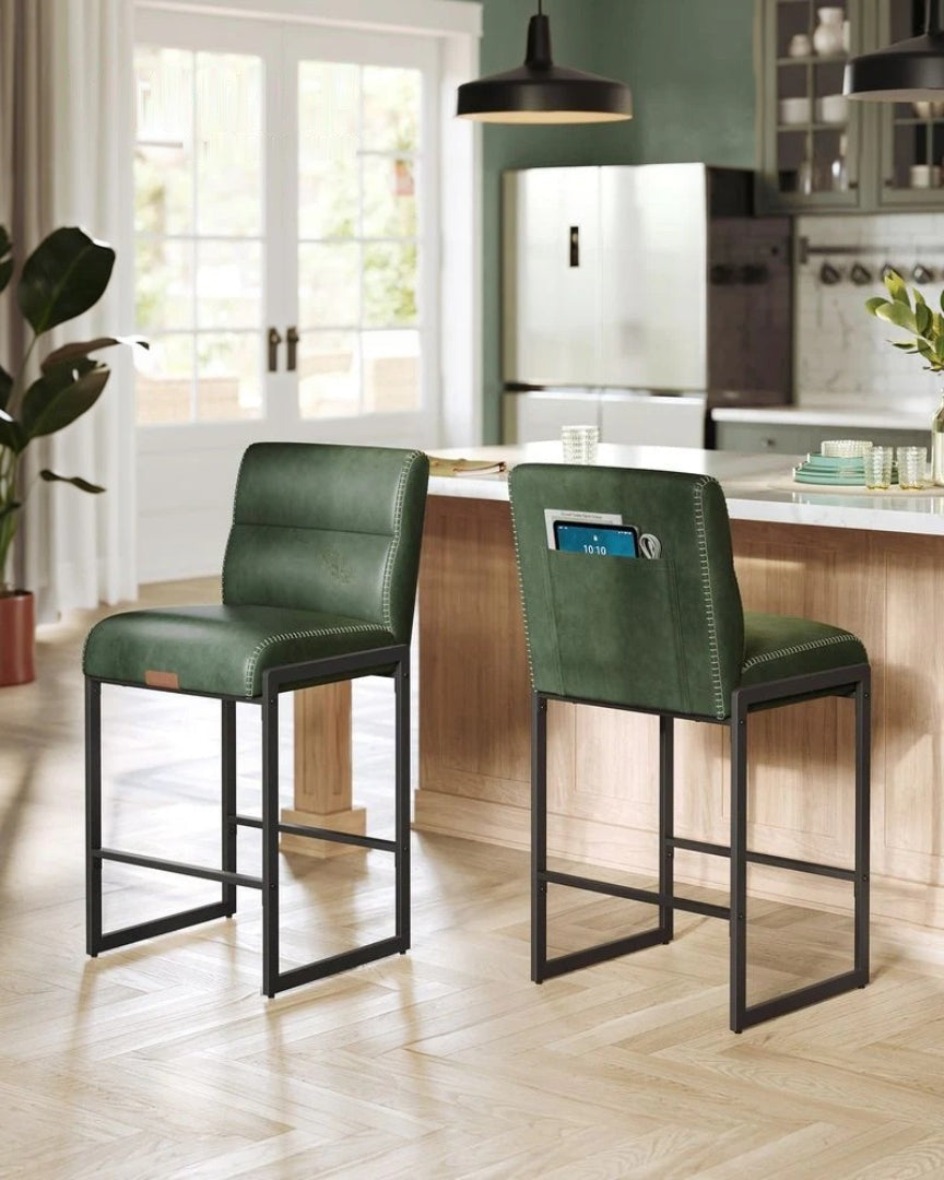 Counter Height Bar Stools Set of 2 with Back and Upholstered Seats – product view 11 | Ridgefield Furniture