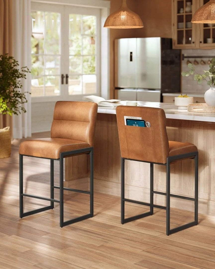 Counter Height Bar Stools Set of 2 with Back and Upholstered Seats – product view 23 | Ridgefield Furniture