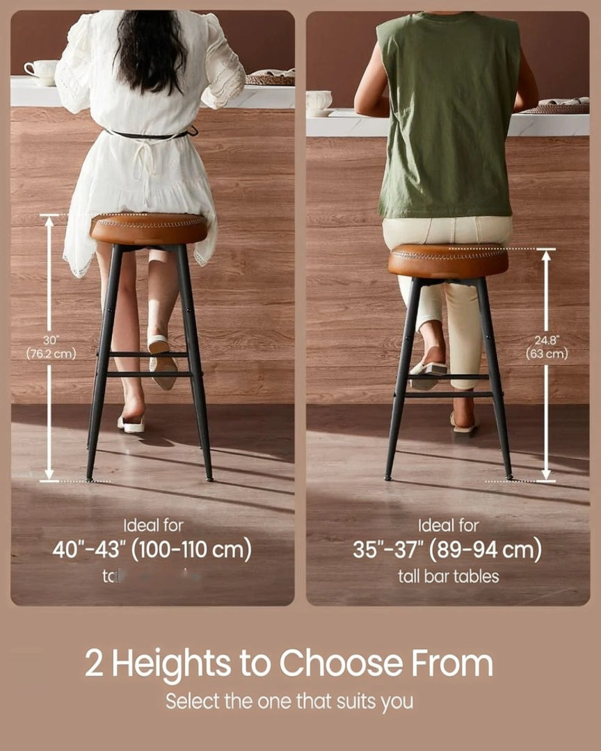 Counter Height Bar Stools Set of 2 with Upholstered Seats and Swivel Feet – product view 12 | Ridgefield Furniture