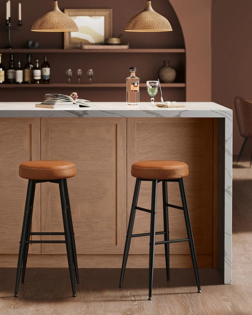 Counter Height Bar Stools Set of 2 with Upholstered Seats and Swivel Feet – product view 16 | Ridgefield Furniture