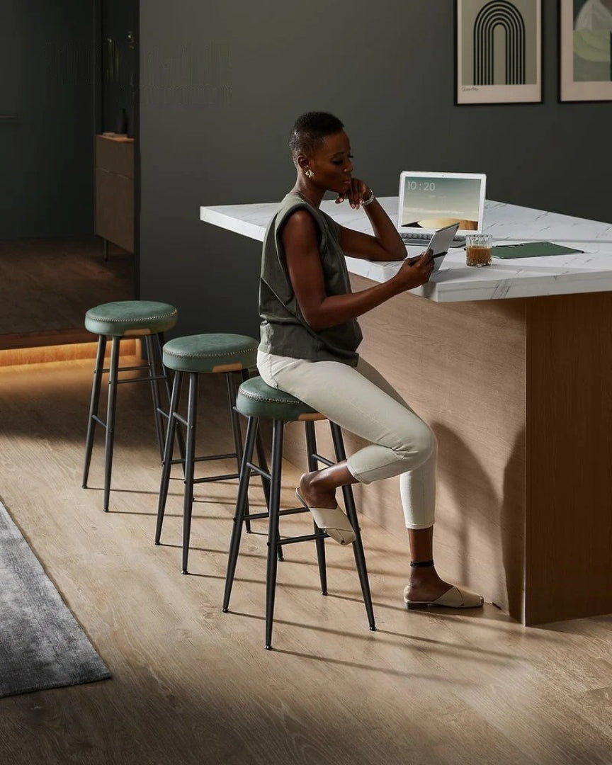 Counter Height Bar Stools Set of 2 with Upholstered Seats and Swivel Feet – product view 31 | Ridgefield Furniture