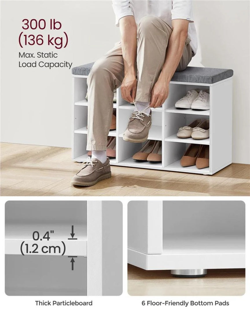 Shoe Storage Bench With Cushion – product view 10 | Ridgefield Furniture