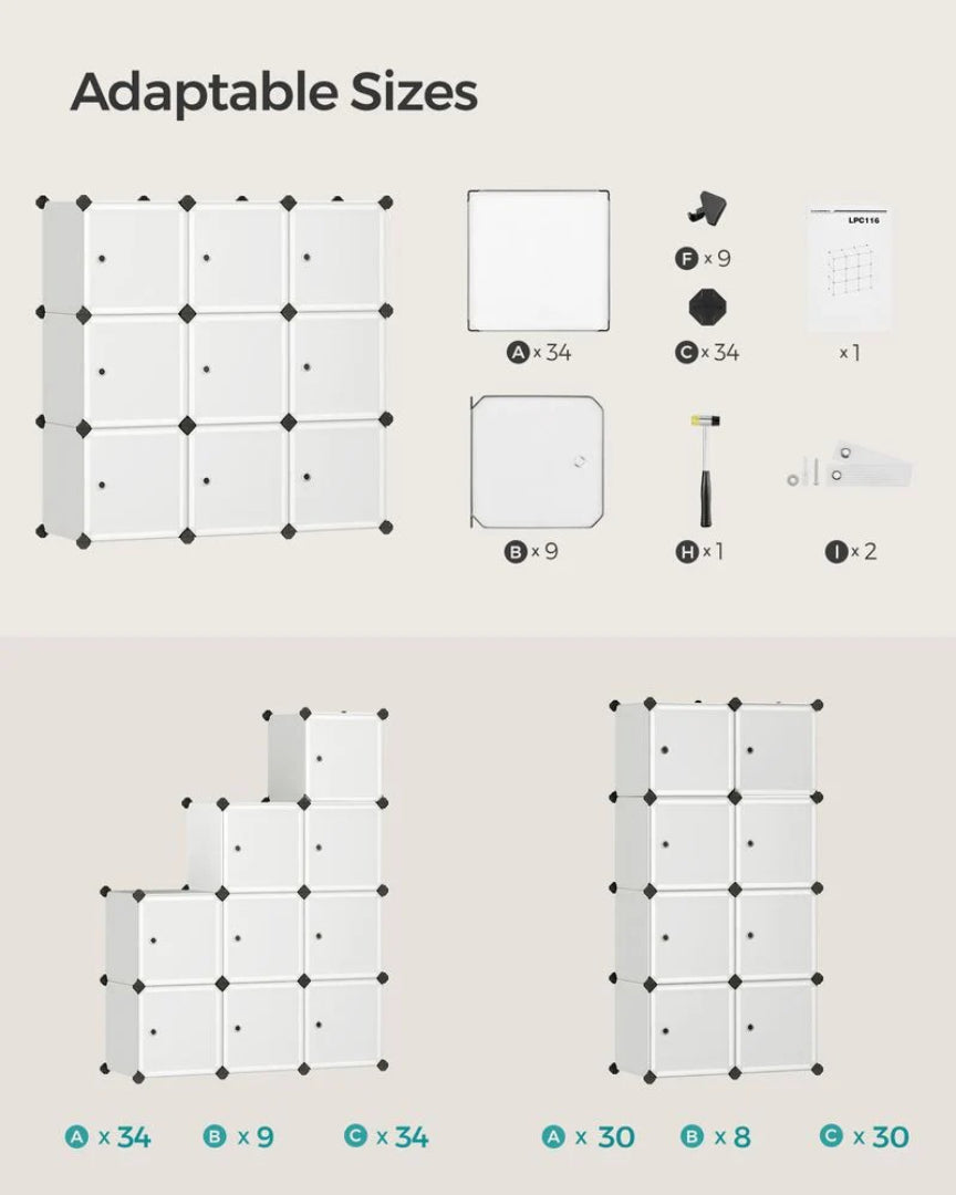 Cube Storage Cabinet With Doors 9 To 16 Plastic Cubes – product view 13 | Ridgefield Furniture