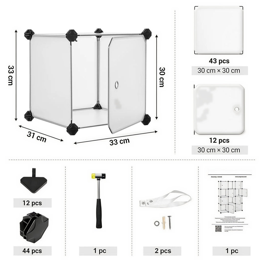 Cube Storage Cabinet With Doors 9 To 16 Plastic Cubes – product view 15 | Ridgefield Furniture