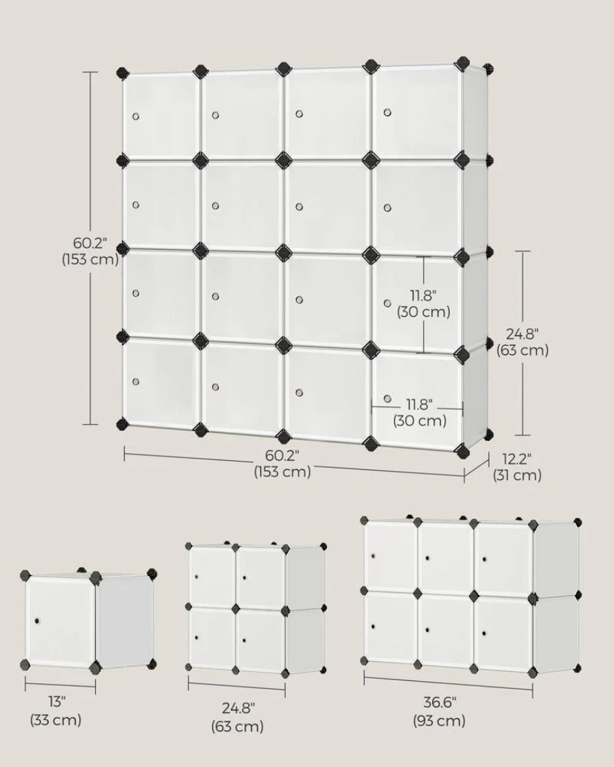 Cube Storage Cabinet With Doors 9 To 16 Plastic Cubes – product view 24 | Ridgefield Furniture