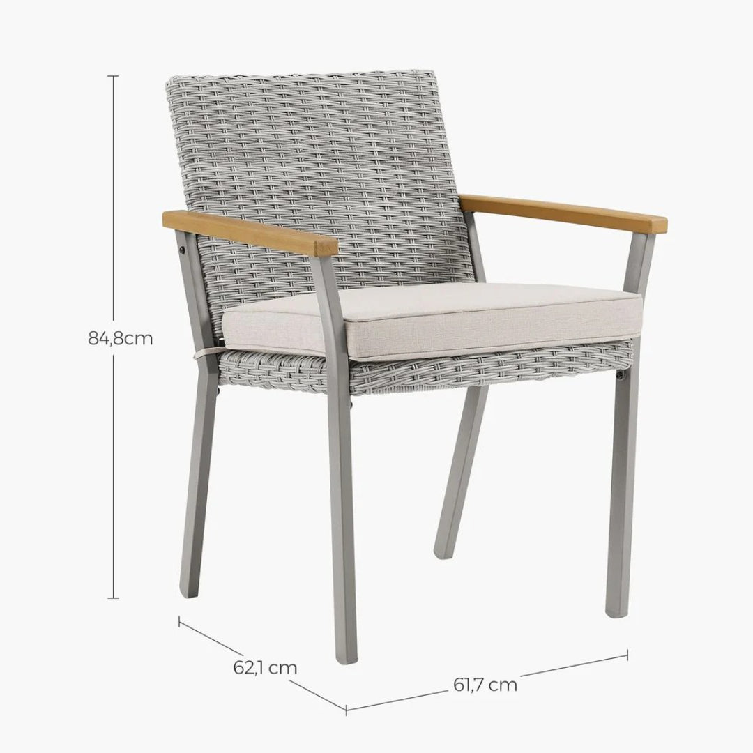 Dining Chair Outdoor Patio Chair With Cushioned Seat 265lb Capacity – product view 4 | Ridgefield Furniture