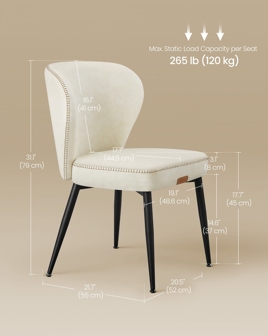 Dining Chairs Set Of 2, 4 Or 6 With Upholstered Seats And Steel Legs - product photo 81