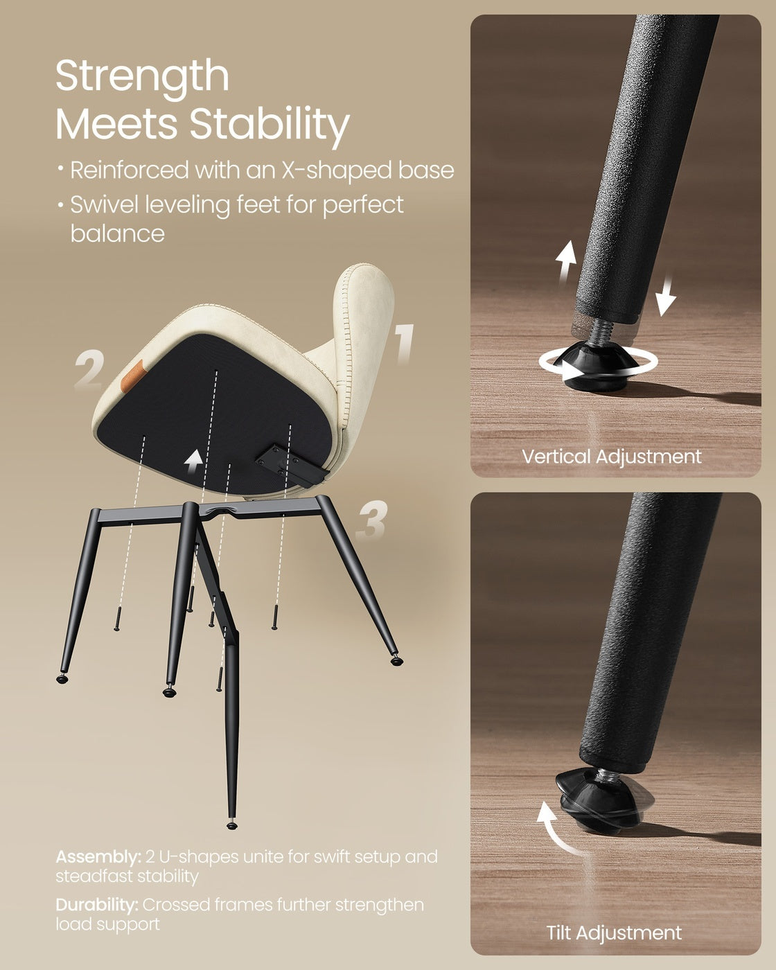 Dining Chairs Set Of 2, 4 Or 6 With Upholstered Seats And Steel Legs - product photo 82