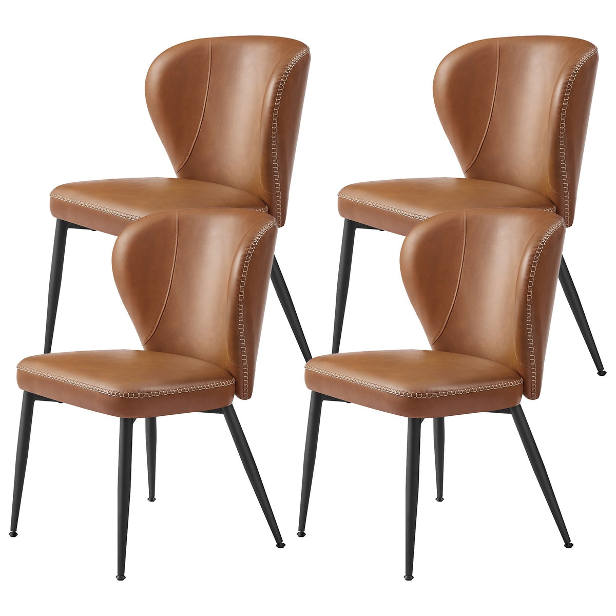 Dining Chairs Set Of 2, 4 Or 6 With Upholstered Seats And Steel Legs - product photo 83